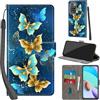 Haninsuze Cover per Xiaomi Redmi 10 2022 Custodia Cover Pelle Libro Portafoglio con Porta Carte Magnetica Protezione Antiurto Cuoio Flip Case Custodia Cover per Redmi 10, farfalla dorata