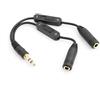 System-S Cavo Y stereo cuffie jack da 3,5 mm a 2 prese jack da 3,5 mm con controllo del volume separato