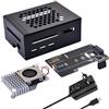 GeeekPi Metal Case for Raspberry Pi 5,with N04 M.2 NVMe SSD PCIe Peripheral Board,Official Active Cooler and 27W USB C Power Adapter for Raspberry Pi 5 8GB 4GB