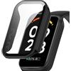BYISYUE Custodia per Xiaomi Smart Band 8 Active/Mi Band 8 Active, Difficile pc Case con Vetro Protettiva per Schermo, Anti-graffio, Anti-polver, Cover per Redmi Band 2