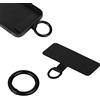 LUTER Toppa per Telefono Cellulare, Metallo Nero Toppa per Telefono con 1 Anello a Molla in Metallo Robusto Portatile Patch per Telefono per Parte di Ricambio per Telefono Cellulare