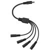 GINTOOYUN Cavo di alimentazione splitter DC5525 da 1 maschio a 4 femmine 5,5 mm x 2,5 mm, 24 V CC, cavo di prolunga per fotocamera, striscia LED, laptop, ecc., 0,7 m (da 1 a 4 vie)