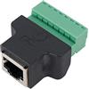 COVVY Rj45 Femmina a 8 Pin Morsetto a Vite Termine Connettore Cat7 Cat6 Cat5 Cat5e Ethernet Cavo Extender Adattatore Cctv Digitale Dvr Adattatore Di Rete Accoppiatore In Linea (Nero)