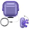 kwmobile Cover per Apple Airpods 4 Case - Custodia per Apple Airpods 4 - Cuffie In Ear - Protezione Auricolari Completa - lavanda/trasparente