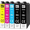 Yowell 5x Cartucce d'inchiostro Compatibili con Epson 407XL Multipack | per Workforce Pro WF-4745 WF-4745DTWF