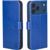 32ndShop 32nd Custodia a Portafoglio in Pelle PU per iPhone 17 Pro Max (6.9), Case con Slot per Sched di Blocco RFID, Chiusura Magnetica e Supporto integrato - Blu