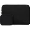 MOSISO 9-11 Pollici Custodia Tablet per iPad A16 2025, iPad Air 11 Pollici M3 M2, iPad Pro 11 M4, iPad 10/9/8/7th, Galaxy Tab A9+/S9/S8/Plus 11, Borsa Trasporto Neoprene con Custodia Piccola, Nero
