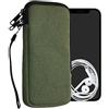 kwmobile Custodia Tela con Zip per Smartphone XXL - 7 - Astuccio Porta Cellulare con Chiusura a Cerniera - Pochette Telefono Verde Oliva