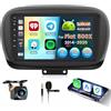 Inefala 8 Core 4+64GB Radio per Fiat 500X 2014-2020 Android 15 con Wireless CarPlay Android Auto, 9 Pollici Stereo Touch Soporta Bluetooth WIFI 59UI 32 EQ DSP GPS Comandi al Volante