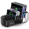 ORICO 120W Stazione di Ricarica Multi-Dispositivo, Versione Aggiornata 10 Porte USB con Ventola di Raffreddamento | Compatibile con iPhone, iPad, Smartphone Android e Tablet, Nero