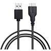 KUYiA Cavo USB 3.0 AMaschio a Micro usb B 3.0 Fino a 5 Gbps Alta Velocità Data Cable Compatibile con Toshiba, WD Western Digital, Disco Rigido Esterno, Samsung S5/ Note 3 - Nero (91,44 cm)