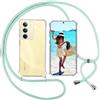ISOI Cover con Cordino per Realme C75, Custodia Trasparente con Collana Tracolla Laccio Collo Ultra Sottile Morbido TPU Silicone Antiurto AntiGraffio Case, Verde
