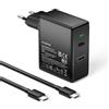 Basicvolt Alimentatore USB C 65W, Caricatore PC Rapido per Lenovo ThinkPad HP Dell Acer Samsung Chromebook Caricabatterie Type-C con porta USB A 5V 2A