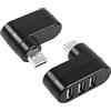 YACSEJAO - Espansore a 3 porte USB 2.0, rotabile a 180°, hub USB 2.0 da 1 a 3 per unità flash drive mobile HDD PC, laptop, notebook e altro ancora