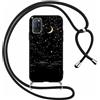 Foonary Cover con Cordino per OPPO A92 4G / A52 / A72 6,5, Custodia con Laccio Collana Tracolla Aesthetic Disegni Morbido Antiurto TPU Necklace Regolabile Protettiva Corda Case per OPPO A72, Luna