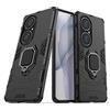 MaiJin Compatibile con Huawei P50 Pro Cover, Custodia Armor Anello Cavalletto (Funziona con il Supporto Magnetico per Auto) Case Paraurti (Nero)