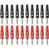 LEZED 20 Pezzi Spina Banana 4mm Plugs, 4 Mm Connettore Audio Placcati Oro, Adattatore Spina Banana Tipo Senza Saldatura, Per Amplificatori Potenza,Ricevitori Av,Sistemi Stereo Hi-Fi (Nero e Rosso).