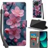 PHINIENLAND Cover per Xiaomi 13T / 13T Pro Case PU Pelle Custodia [Kickstand] [Chiusura magnetica] [Slot per Schede], Portafoglio Flip Custodia per Redmi K60 Ultra,Fiori