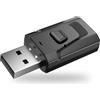 VoltCozy Adattatore Bluetooth USB per TV e PC, trasmettitore Bluetooth 4 in 1, ricevitore con jack da 3,5 mm, trasmettitore audio a bassa latenza, vivavoce tramite microfono, dongle Bluetooth, per TV, PC