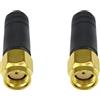 Fohevers Mini antenna WiFi da 2 pezzi Antenna 2.4G RP-SMA Adattatore maschio Connettore dritto 2DBi Piccola antenna segnale Wi-Fi omnidirezionale per router wireless