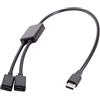chenyang CY USB C OTG Cavo, USB Tipo C 1 Maschio a 2 Femmina Cavo Hub Dual Port per PC Portatile e Mouse e Flash Disk