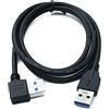 System-S Cavo USB 3.0, 100 cm, tipo A, maschio a maschio, adattatore angolo, nero