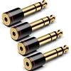 Greluma 4 pz adattatore audio TRS da 6,35mm a 3,5mm placcato in oro,connettore convertitore stereo da 1/4'' maschio a 1/8'' femmina per cuffie,amplificatore,chitarra