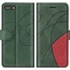KKEIKO Cover Compatibile con iPhone 7 Plus/iPhone 8 Plus, Custodia in PU Pelle per iPhone 7 Plus/iPhone 8 Plus, Portafoglio Cover a Libro con Slot per Carte, Verde