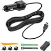 Range Tour Caricabatteria da auto da cruscotto, micro USB e mini interfaccia USB, cavo di alimentazione per registratori di guida da 3,5 m, 12 V/24 V a DC5 V 2A