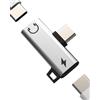 HOYULLI Adattatore Cuffie Jack USB C(2in1)Tipo C Ricarica Splitter Per Apple IPhone Caricatore Accessori AUX Audio Cavo Adapter Auricolari Presa Compatibile Per Samsung Headphone SDoppiatore Per iPad TXGG-tp