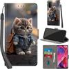 Haninsuze Cover per Oppo A54 5G / A74 5G Custodia Cover Pelle Libro Portafoglio con Porta Carte Magnetica Protezione Antiurto Cuoio Flip Case Custodia Cover per Oppo A54 5G / A74 5G, Gatto