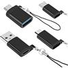 AIYEEN Adattatore da USB C a USB 3.0, Adattatore da USB C Femmina a USB Maschio, Adattatore da USB C a Micro USB, Adattatore da Micro USB (Femmina) a USB C (Maschio) con Cordino (4 Pack)