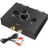 Silkwish Switch Audio Stereo RCA 2-In-1-Out Analog With Volume Control, Bidirectional Aux Selector Box With Cable for Computer/CD Player/PC Speaker