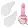 Geekria Ali d'angelo decorative per cuffie, accessori per decorazioni DIY facili da installare, senza attrezzi (Bianco/1 paio)
