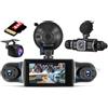 Inefala Full HD 2K Dash Cam con Quattro Videocamera per Auto 4 Canali 360°, 3'' Schermo con 8 IR Visione Notturna e 64GB di Memoria, Registratore di Viaggio con G-Sensor e Monitoraggio Parcheggio
