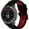 SeNool 26mm QuickFit Cinturino per Garmin Enduro 3/Fenix 8 51mm/Epix 2 Pro 51mm, Traspirant Silicona Cinturino per Garmin Fenix 7X Pro Solar/Fenix 7X/Fenix 6X GPS/Fenix 6X Pro - Nero Rosso