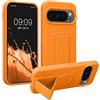 kwmobile 1x Custodia Compatibile con Google Pixel 10 / Pixel 10 PRO - Cover Supporto Dita - Back Case per Smartphone - Protezione Gommata Arancia fruttata