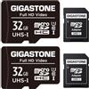 GIGASTONE Scheda di Memoria Micro SDHC da 32 GB con Adattatore SD. Set da 2, U1 C10, Fino a 90 MB/s di Lettura, 20 MB/s di Scrittura per Videocamere Tavoletta Dashcam GoPro Canon Nikon DJI Drone