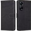 RankOne Cover per OPPO A98 5G (6.7 Inches), Custodia Flip Pelle Portafoglio, Magnetica Libro Bumper Cover Case - Nero