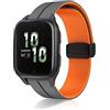KeeFos 20MM Cinturino Compatibile con Garmin vívomove Trend/Venu Sq 2/Venu Sq 2 Music/Venu 2 Plus, Cinturino Sportivo in Silicone Morbido Bicolore per Garmin Venu/Venu Sq/Venu Sq Music - Cenere