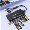 ROCKETEK Lettore di Schede SD di Memoria 7 in 3 per iPhone iPad Samsung,Connettore Lightning+USB C+ USB3.0 OTG Adapter Memory Lettore Schede per SD/TF/CF/Micro SD/XD/MS, per Windows/Mac/Linux/Android