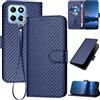 Bravoday Cover per Honor 70 Lite, Custodia Flip in PU Pelle con Slot per Schede, AntiGraffio Magnetica Portafoglio, Blu
