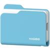 Hagibis Alloggiamento SSD, stile cartella USB 3.2 Gen2 10Gbps a NVMe PCI-E M.2 SSD case, M.2 custodia per disco rigido esterno per MacBook, laptop, iPad, Android, iPhone 17 Pro Max (solo blu 2230)