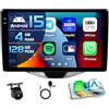 Inefala 4+128G Autoradio per Toyota Aygo Peugeot 108 Citroen C1 2015-2020 Android 15 mit 9'' In-Cell Schermo Soporta Wireless Carplay und Android Auto Mirror Link Radio FM/RDS GPS WIFI Bluetooth SWC