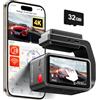 REDTIGER F4 4K Dash Cam anteriore, mini Dashcam Auto 2,2 pollici, Schermo Tattile UHD 2160P, Controllo Vocale, 32 GB inclusa, visione Notturna, GPS, WiFi APP,Monitoraggio Parcheggio 24H