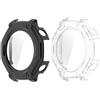 MGUEIAO [2 Pack] Cover Compatibile con Amazfit T-REX3 Pro,Custodia Rigida con Vetro Temperato,Protezione Totale Ultra Sottile HD Clear Pellicola Protettiva-Nero+Trasparente