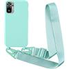 2NSPDRGNI Cover con Collana Compatibile con Xiaomi Redmi Note 10 4G/Note 10S,Case con Laccio per Il Collo Custodia con Cordino Soft silicone Case,Menta verde