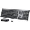 iClever Set tastiera e mouse wireless 2.4G, ricaricabili USB-C, dimensioni originali, sottile, resistente, per Windows 7/8/10, Mac OS
