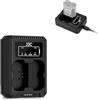 JJC Caricabatteria doppia USB-C (tipo C) compatibile con Fujifilm X-S20, X-H2, X-H2S, X-T5, X-T4, GFX50S II, GFX100S II, GFX100S, GFX100 II, GFX100RF fotocamere digitali, caricatore per Fuji. NP-W235