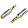 Aigital Adattatore da 3,5 mm a presa da 2,5 mm, adattatore per cuffie, convertitore jack jack placcato oro, 4 poli da 3,5 mm a 2,5 mm per cuffie, cellulare, auricolari, microfono (2 pezzi)